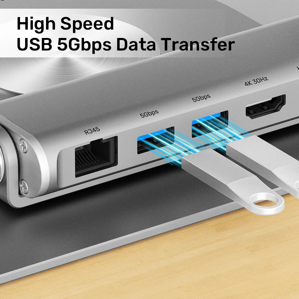 Unitek USB-C Docking Station με HDMI 4K PD Ethernet (D1109B01) - Image 12