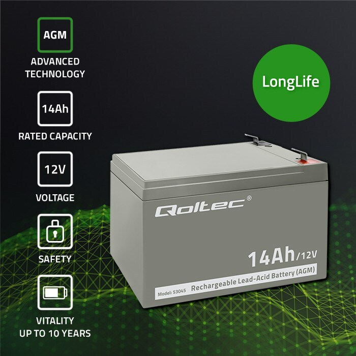 Qoltec με Χωρητικότητα 14Ah και Τάση 12V 53045 1τμχ - Image 4