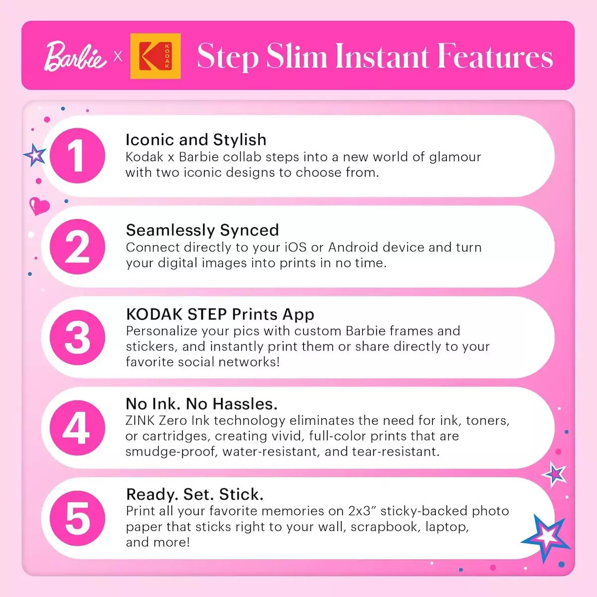 Kodak x Barbie Zink Εκτυπωτής Φωτογραφιών - Image 7
