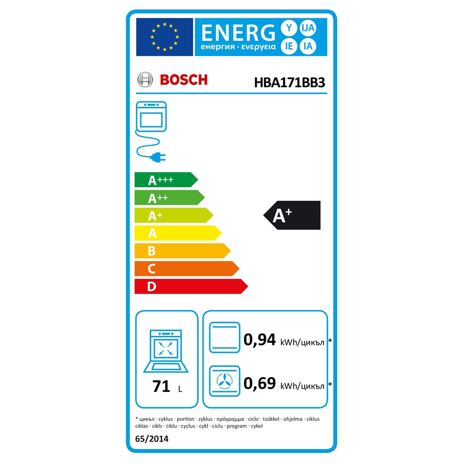 Bosch Άνω Πάγκου Μαύρος HBA171BB3 - Image 2