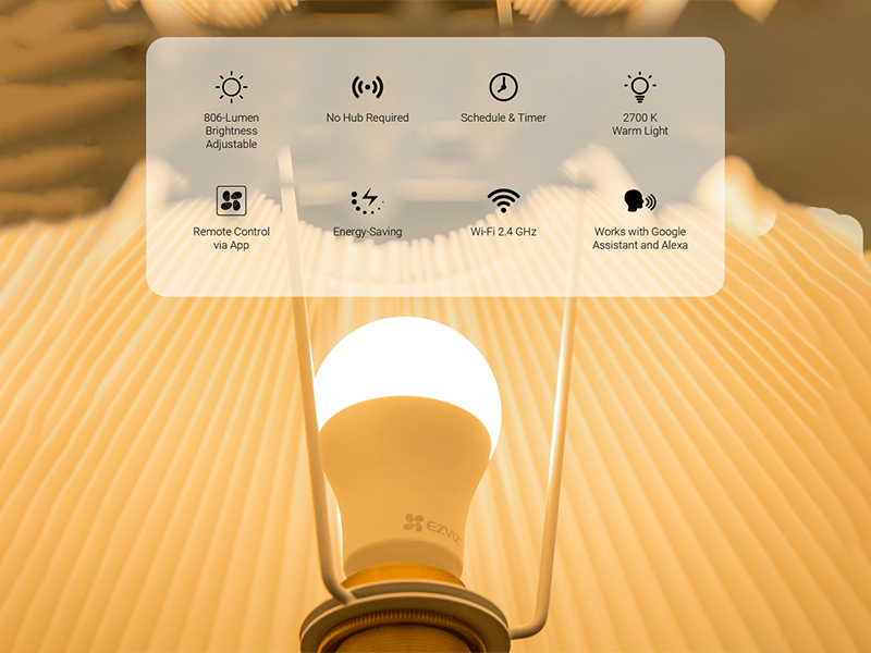 Ezviz Smart LB1-White LED 8W για Ντουί E27 Θερμό Λευκό - Image 2