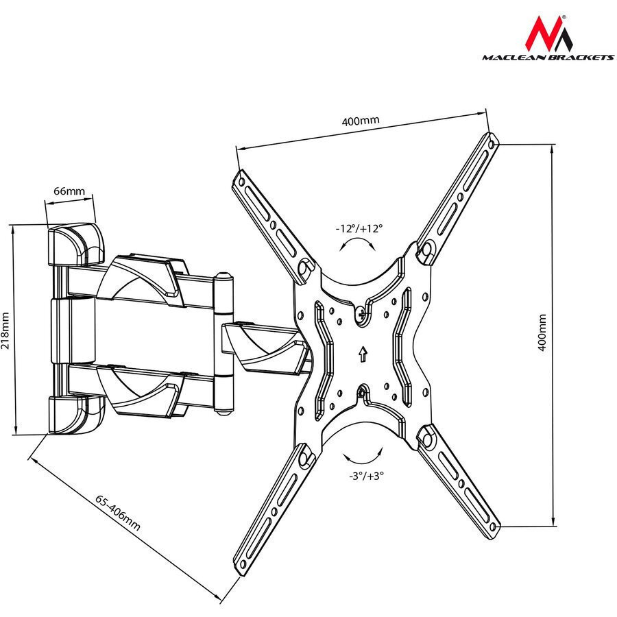 Maclean Energy MC-743 Επιτοίχια έως 50" και 30kg - Image 5