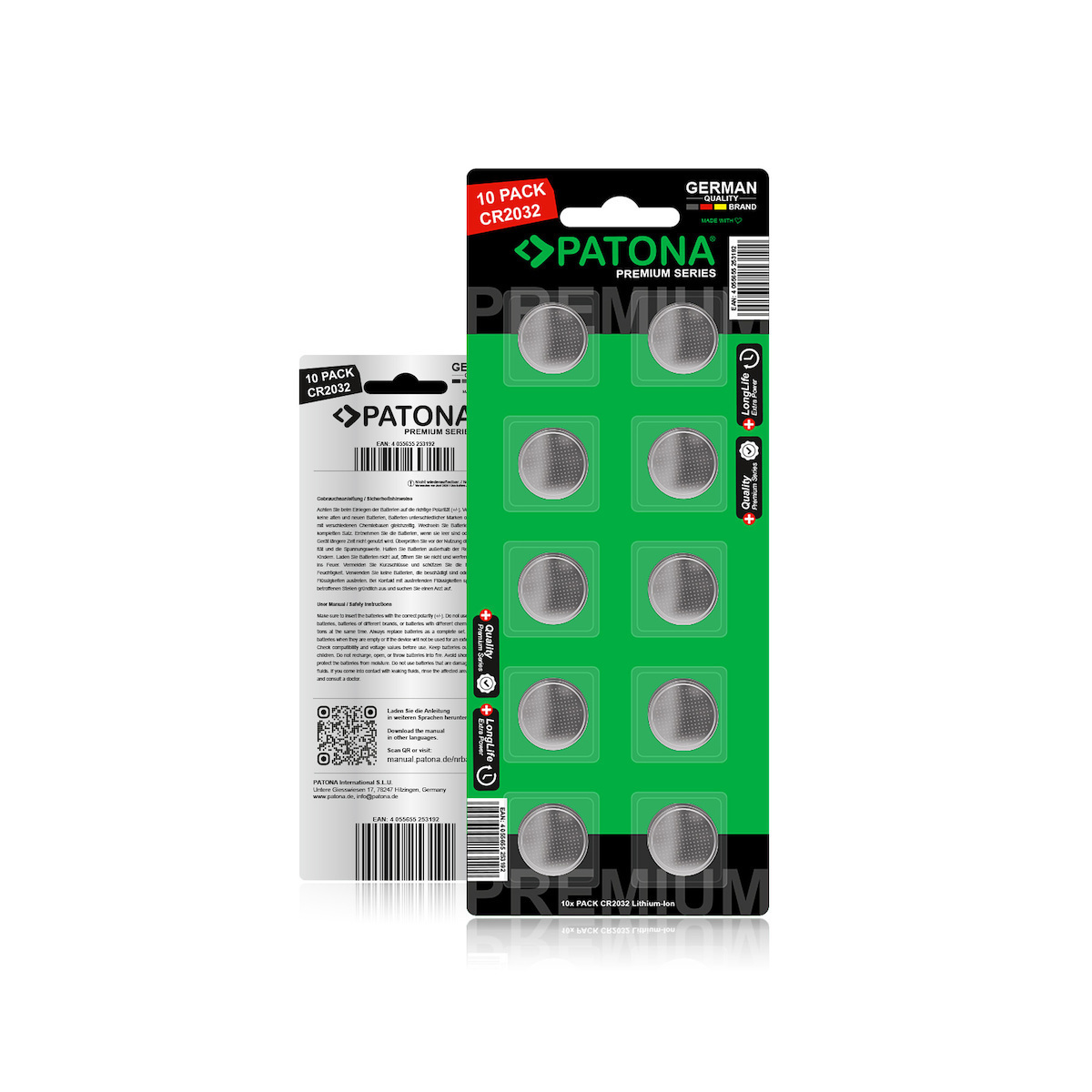 Patona Μπαταρίες Λιθίου Ρολογιών CR2032 10τμχ