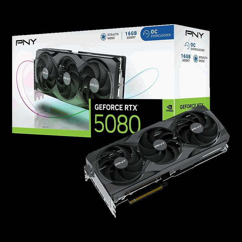 PNY GeForce RTX 5080 16GB GDDR7 Overclocked Triple Fan Κάρτα Γραφικών VCG508016TFXPB1-O - Image 7