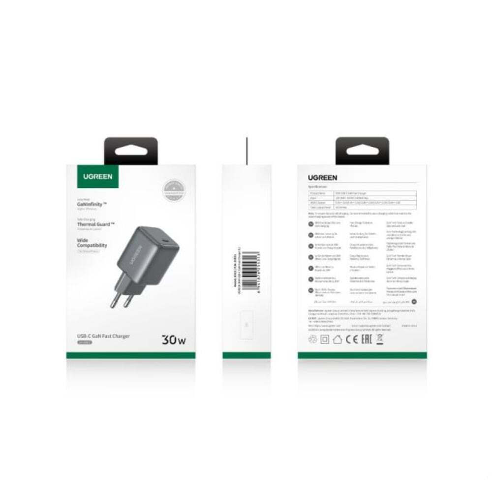 Ugreen Φορτιστής Χωρίς Καλώδιο GaN με Θύρα USB-C 30W Power Delivery / Quick Charge 4.0 Μαύρος (X513) - Image 3