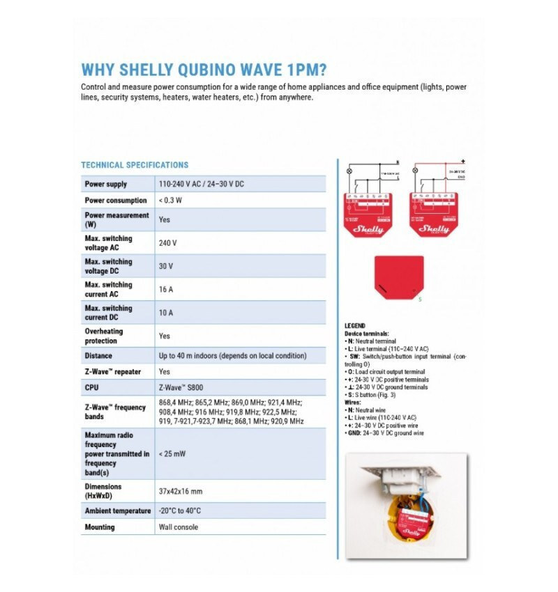 Shelly Wave 1PM Ενδιάμεσος Διακόπτης - Image 11
