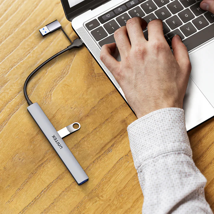 Unitek USB 2.0 Hub 7 Θυρών με σύνδεση USB-A / USB-C Γκρι - Image 8