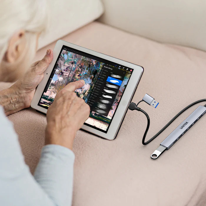 Unitek USB 2.0 Hub 7 Θυρών με σύνδεση USB-A / USB-C Γκρι - Image 7