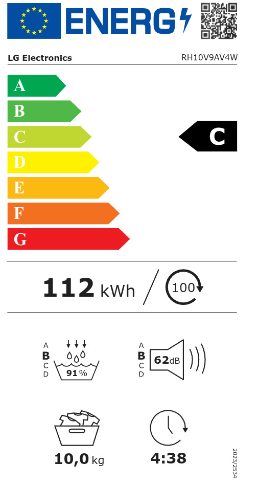 LG 10kg με Αντλία Θερμότητας RH10V9AV4W - Image 4