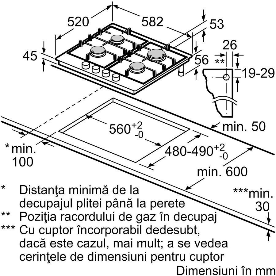 Bosch Serie 6 Εστία Φυσικού Αερίου Αυτόνομη 60x52εκ. Ασημί PCP6A5I90 - Image 6