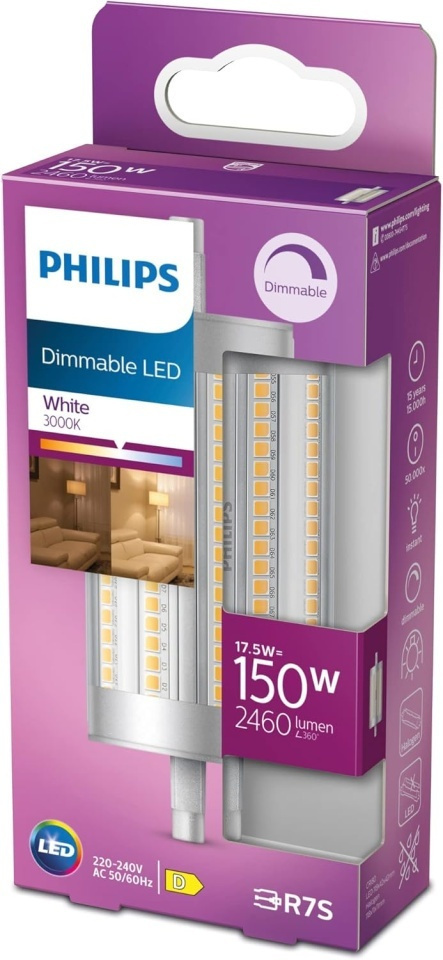 Philips Λάμπα LED Dimmable 17.5W για Ντουί R7S Θερμό Λευκό