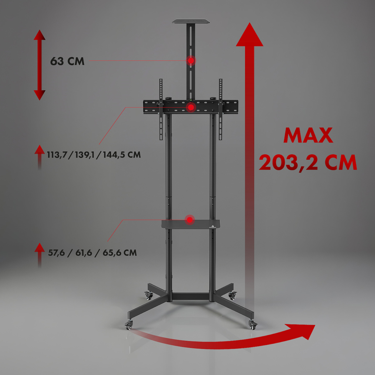 Maclean Energy MC-113 B Βάση Τηλεόρασης Δαπέδου έως 70" - Image 6