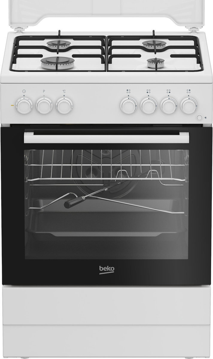 Beko Ελεύθερη με Εστίες Υγραερίου Λευκή FBST62110DW