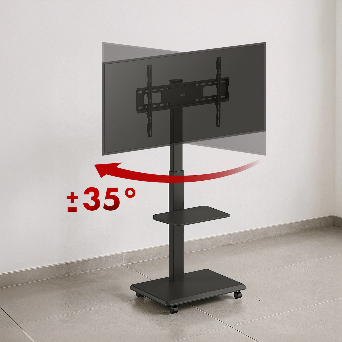 Ergo Office Βάση Τηλεόρασης Τοίχου έως 50kg Μαύρο - Image 3