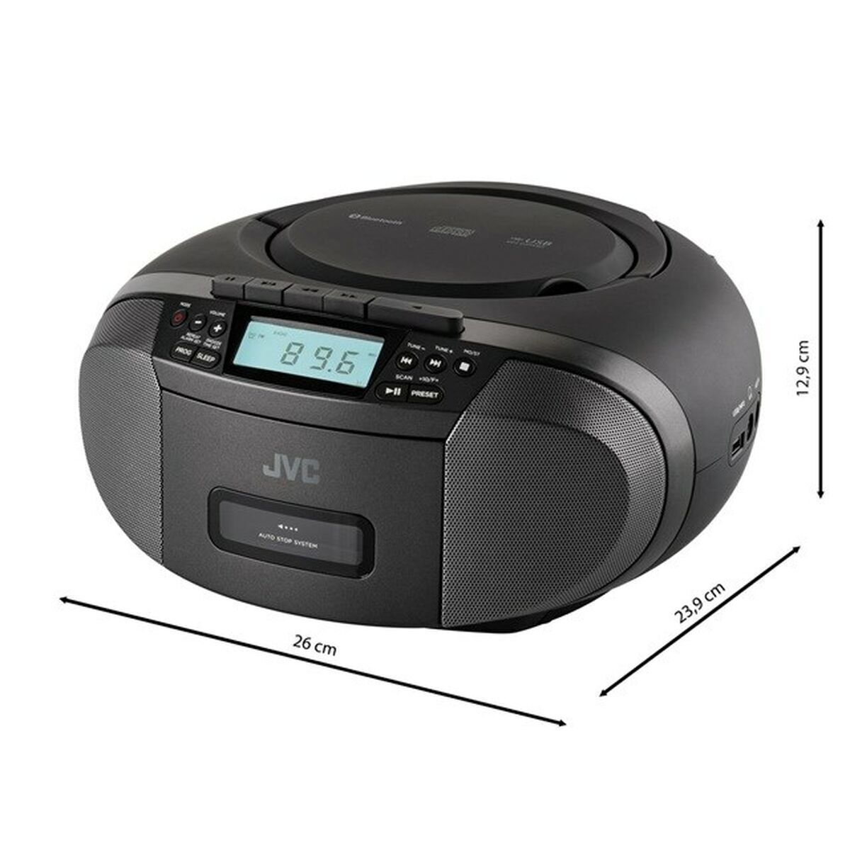 JVC Φορητό Ηχοσύστημα RC-E444B με Ραδιόφωνο σε Μαύρο Χρώμα - Image 8