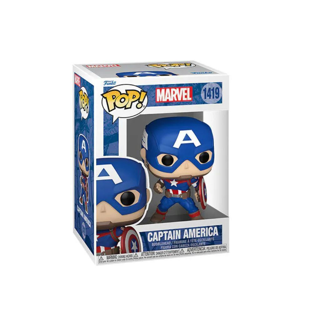 Funko Pop! Marvel: Captain America Bobble-Head - Image 2