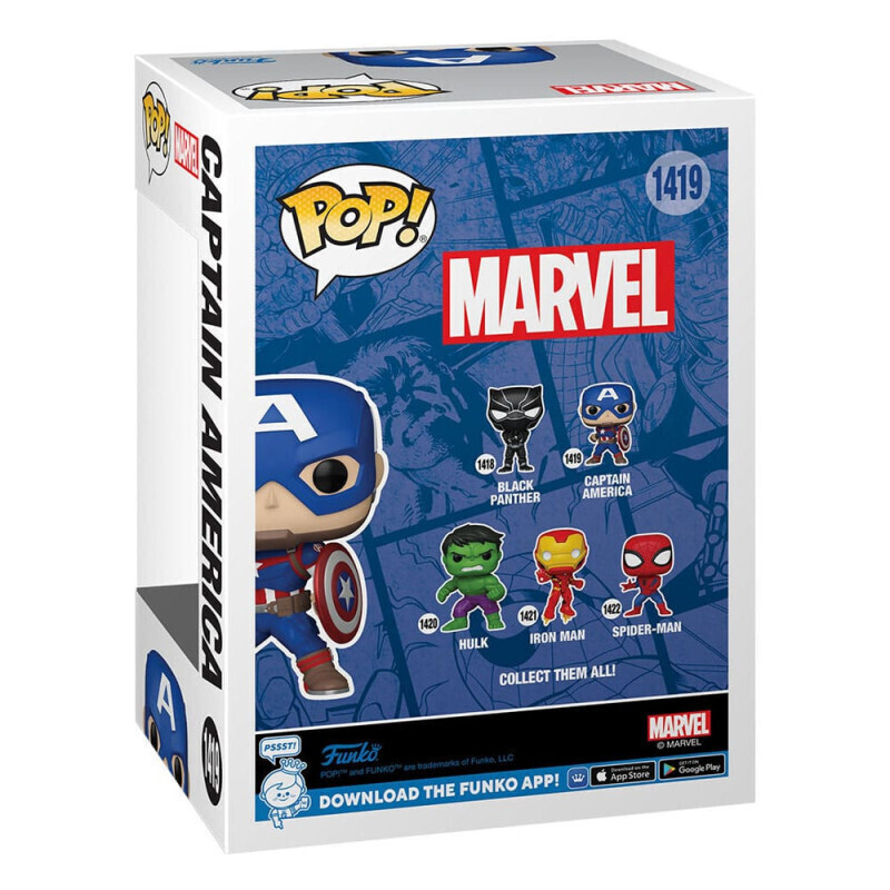 Funko Pop! Marvel: Captain America Bobble-Head - Image 3