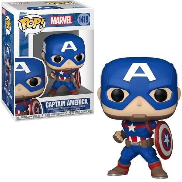 Funko Pop! Marvel: Captain America Bobble-Head - Image 4