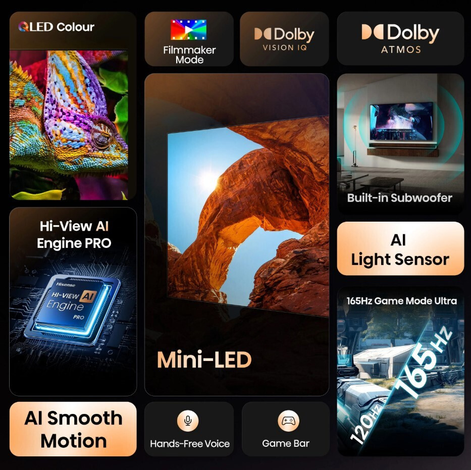 Hisense Smart Τηλεόραση 100" 4K UHD Mini LED U7Q HDR (2025) 100U7Q - Image 6
