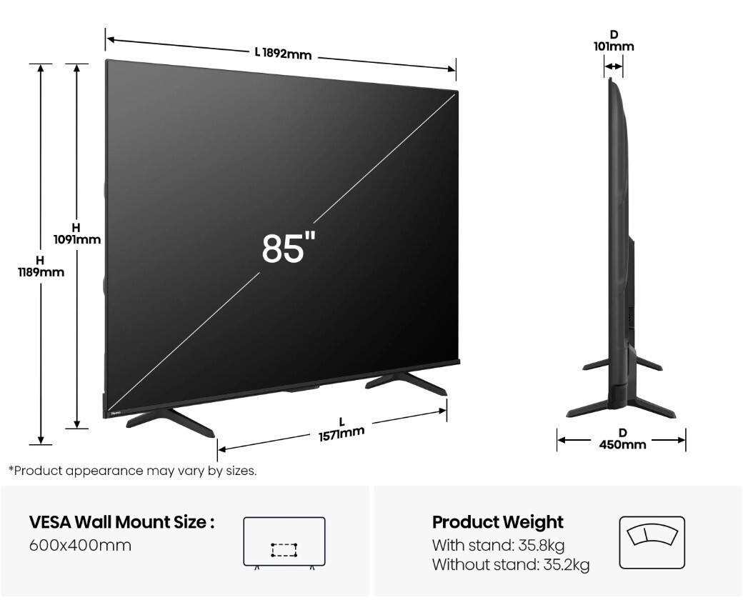 Hisense Smart Τηλεόραση 85" 4K UHD QLED E7Q Pro HDR (2025) 85E7Q PRO - Image 7
