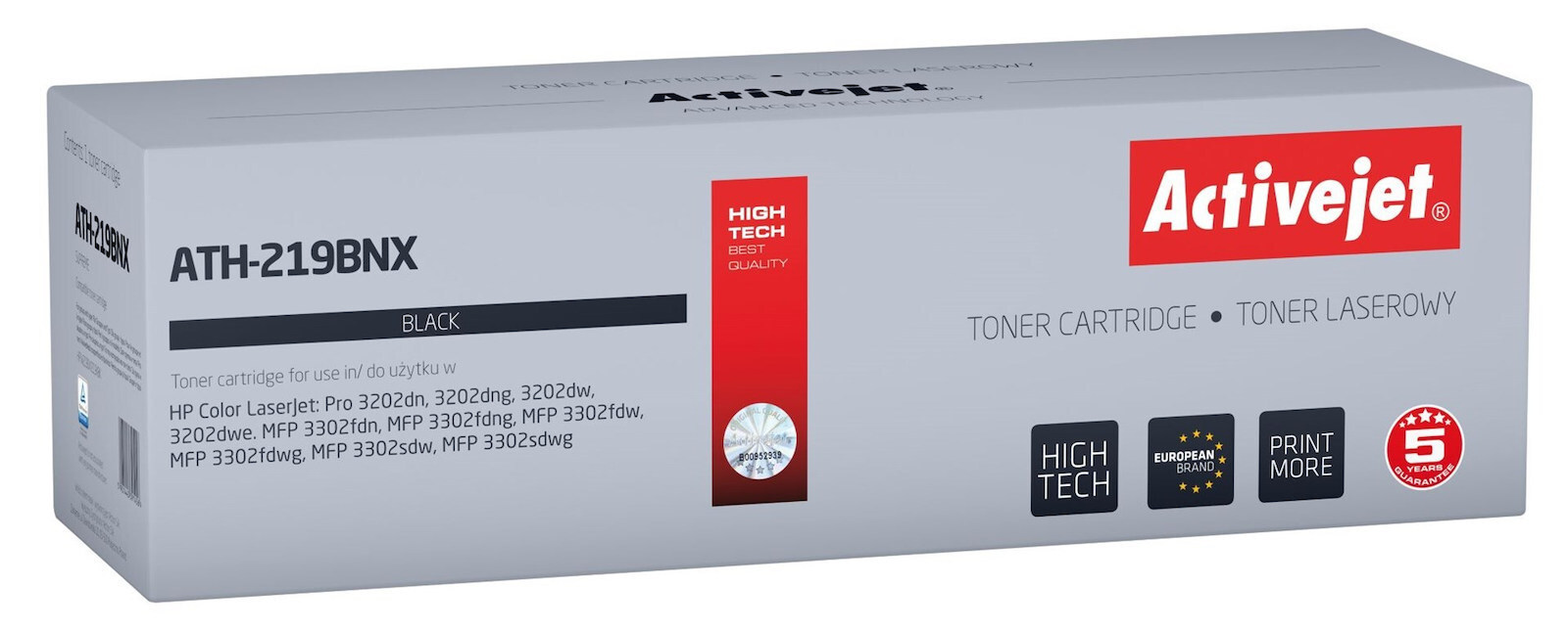 Active Jet Συμβατό Toner για Laser Εκτυπωτή HP Μαύρο με Chip ATH-219BNX