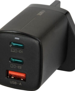 iBox Φορτιστής Χωρίς Καλώδιο GaN με Θύρα USB-A και 2 Θύρες USB-C 65W Μαύρος (C-65 UK)