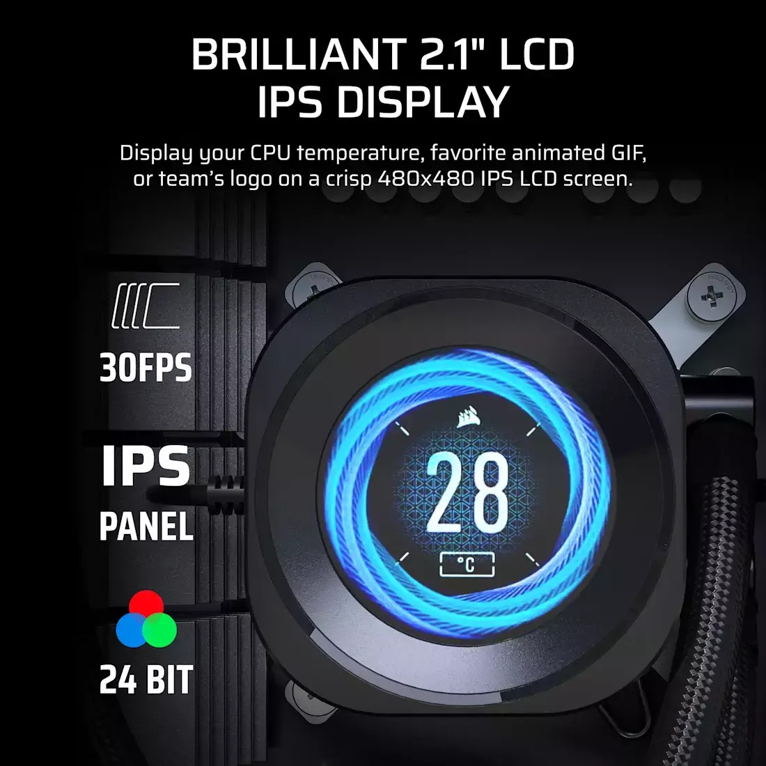 Corsair NAUTILUS 240 RS LCD Υδρόψυξη Επεξεργαστή Διπλού Ανεμιστήρα 120mm για Socket AM4/AM5/1700 με ARGB Φωτισμό Λευκή - Image 3