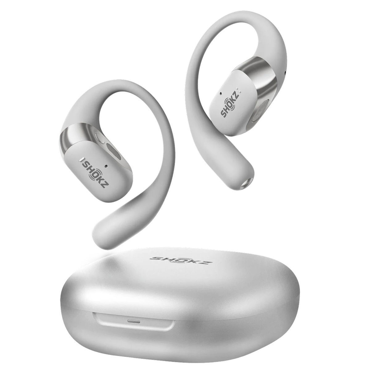 Shokz OpenFit 2+ Open Ear Bluetooth Handsfree Ακουστικά με Αντοχή στον Ιδρώτα και Θήκη Φόρτισης Γκρι