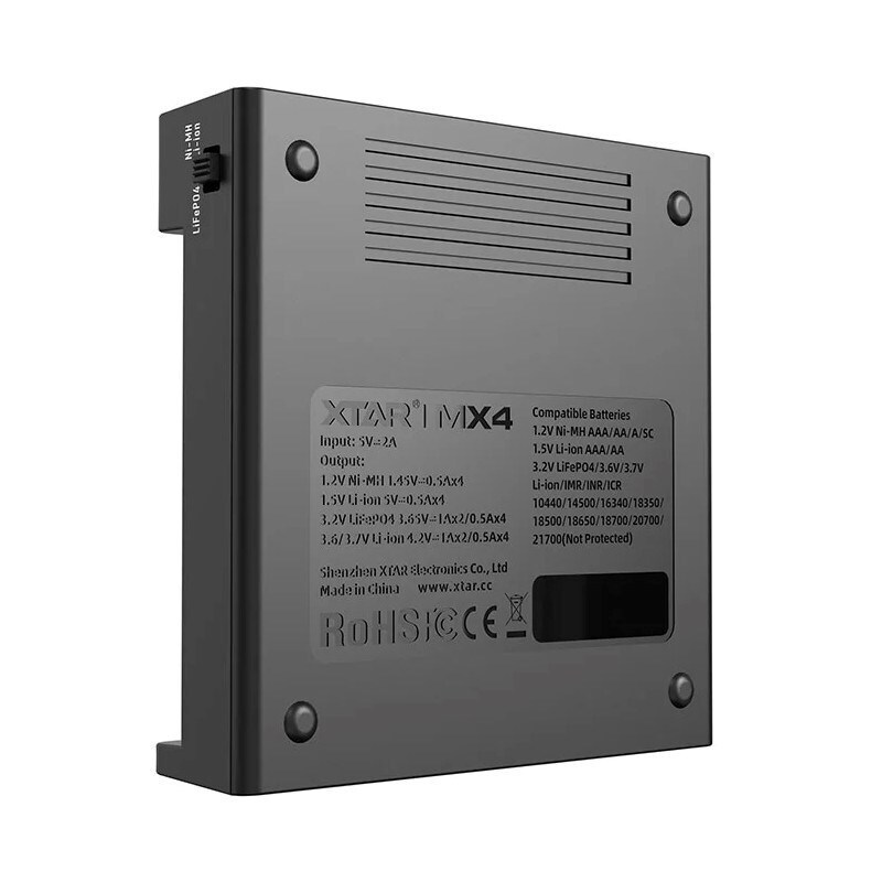 XTAR MX4 USB Φορτιστής 4 Μπαταριών Li-ion/Ni-MH Μεγέθους AA/AAA/18650/21700/16340/14500 - Image 4
