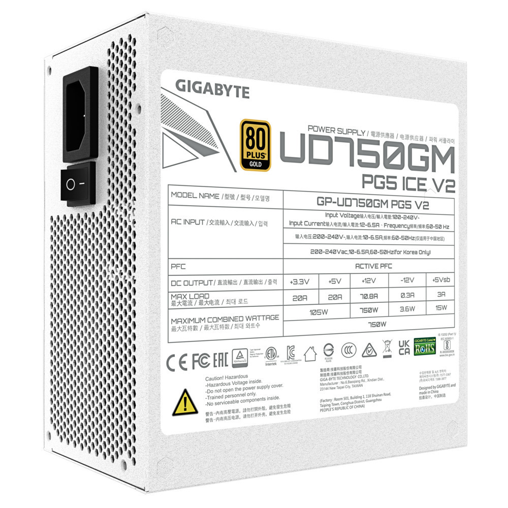 Gigabyte UD750GM rev. 1.0 750W Λευκό Τροφοδοτικό Υπολογιστή Full Modular 80 Plus Gold - Image 4