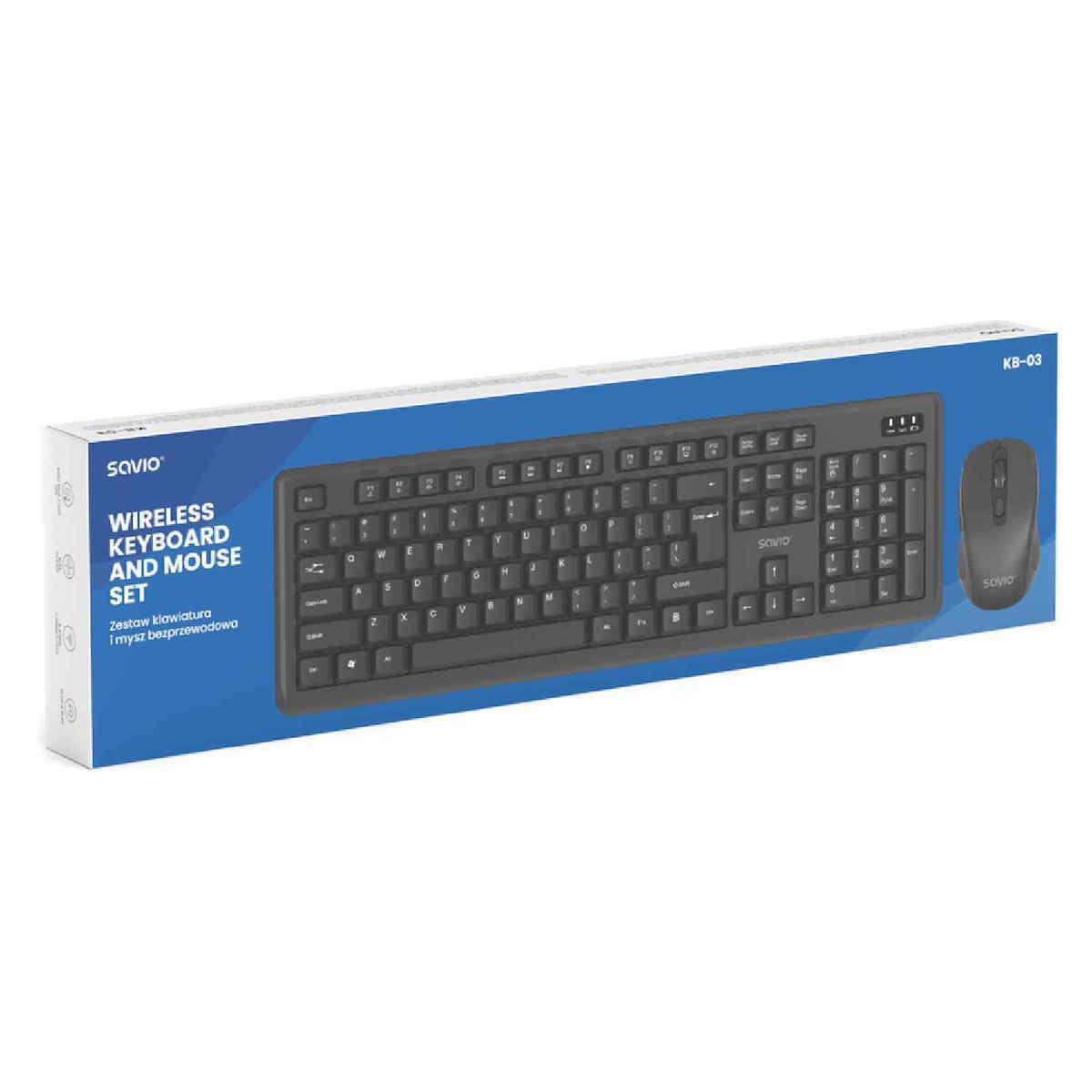 Savio KB-03 Ασύρματο - Σετ με Ποντίκι Αγγλικό US - Image 6