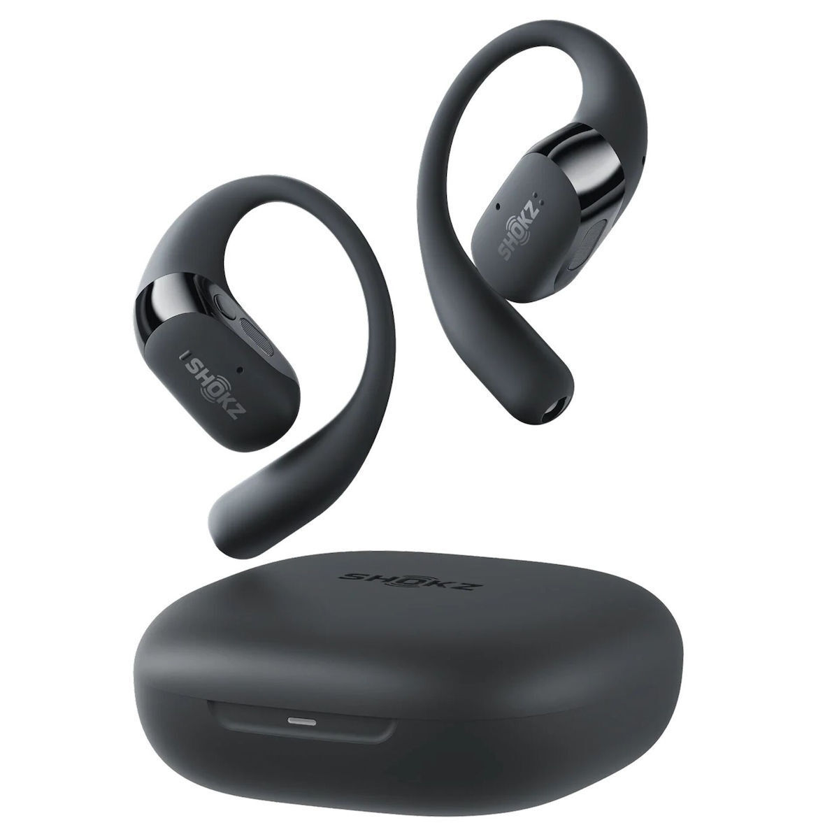 Shokz OpenFit 2+ Open Ear Bluetooth Handsfree Ακουστικά με Αντοχή στον Ιδρώτα και Θήκη Φόρτισης Μαύρα