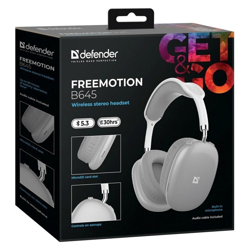 Defender Freemotion B645 Ασύρματα / Ενσύρματα On Ear Ακουστικά με 30 ώρες Λειτουργίας Γκρι - Image 5