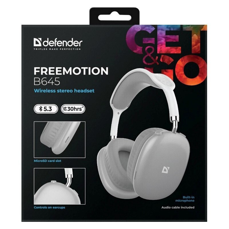 Defender Freemotion B645 Ασύρματα / Ενσύρματα On Ear Ακουστικά με 30 ώρες Λειτουργίας Γκρι - Image 4