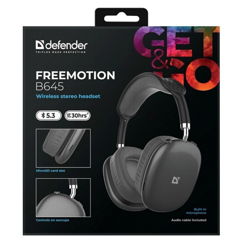 Defender Freemotion B645 Ασύρματα / Ενσύρματα On Ear Ακουστικά με 30 ώρες Λειτουργίας Μαύρα - Image 6