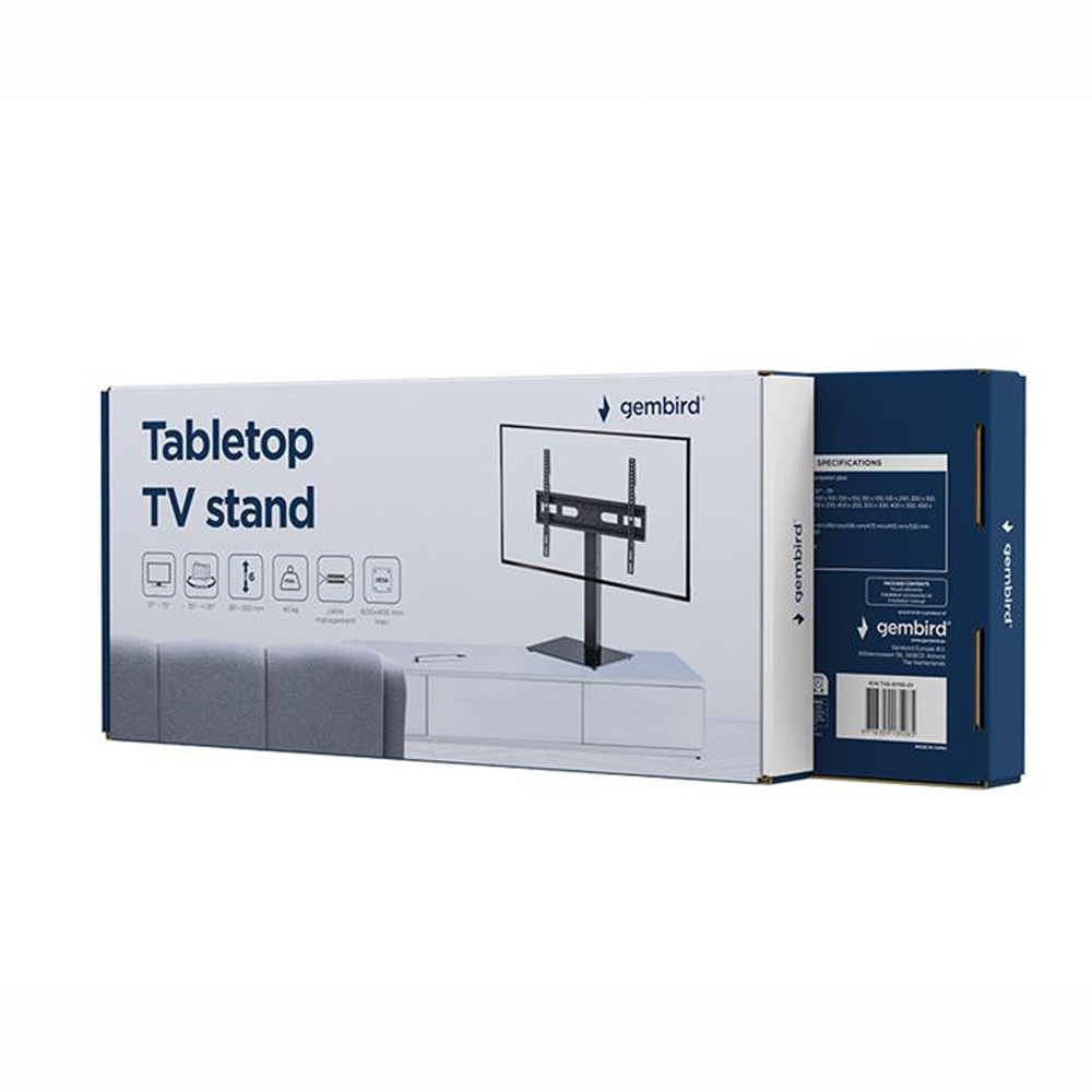 Gembird TVS-D75S-01 Βάση Τηλεόρασης Δαπέδου έως 75" Μαύρο - Image 6