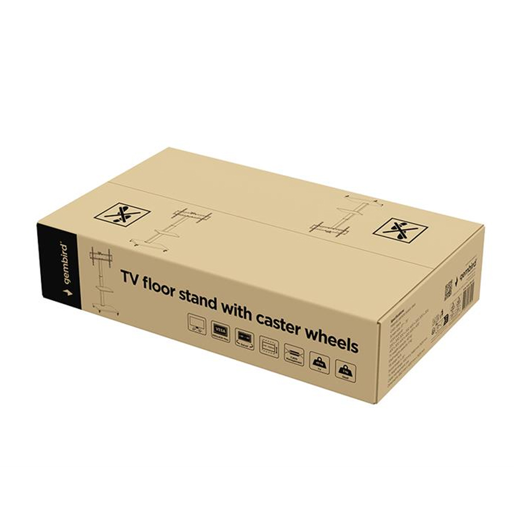 Gembird TVS-75S-02 Βάση Τηλεόρασης Δαπέδου έως 75" Μαύρο - Image 7