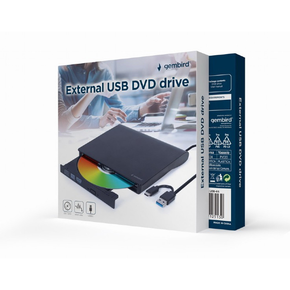 Gembird Εξωτερικός Οδηγός για Laptop Μαύρο DVD-USB-031 - Image 2