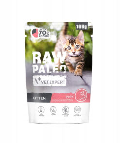 VetExpert Raw Paleo Υγρή Τροφή για Ανήλικες Γάτες με Χοιρινό 100gr