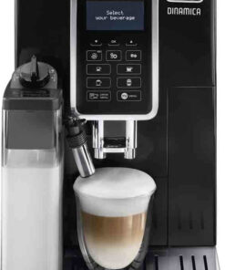 De'Longhi Dinamica Αυτόματη Μηχανή Espresso 1450W Πίεσης 15bar για Cappuccino με Μύλο Άλεσης Μαύρη