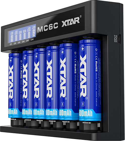 XTAR MC6C USB Φορτιστής 6 Μπαταριών Li-ion Μεγέθους 18650 - Image 3