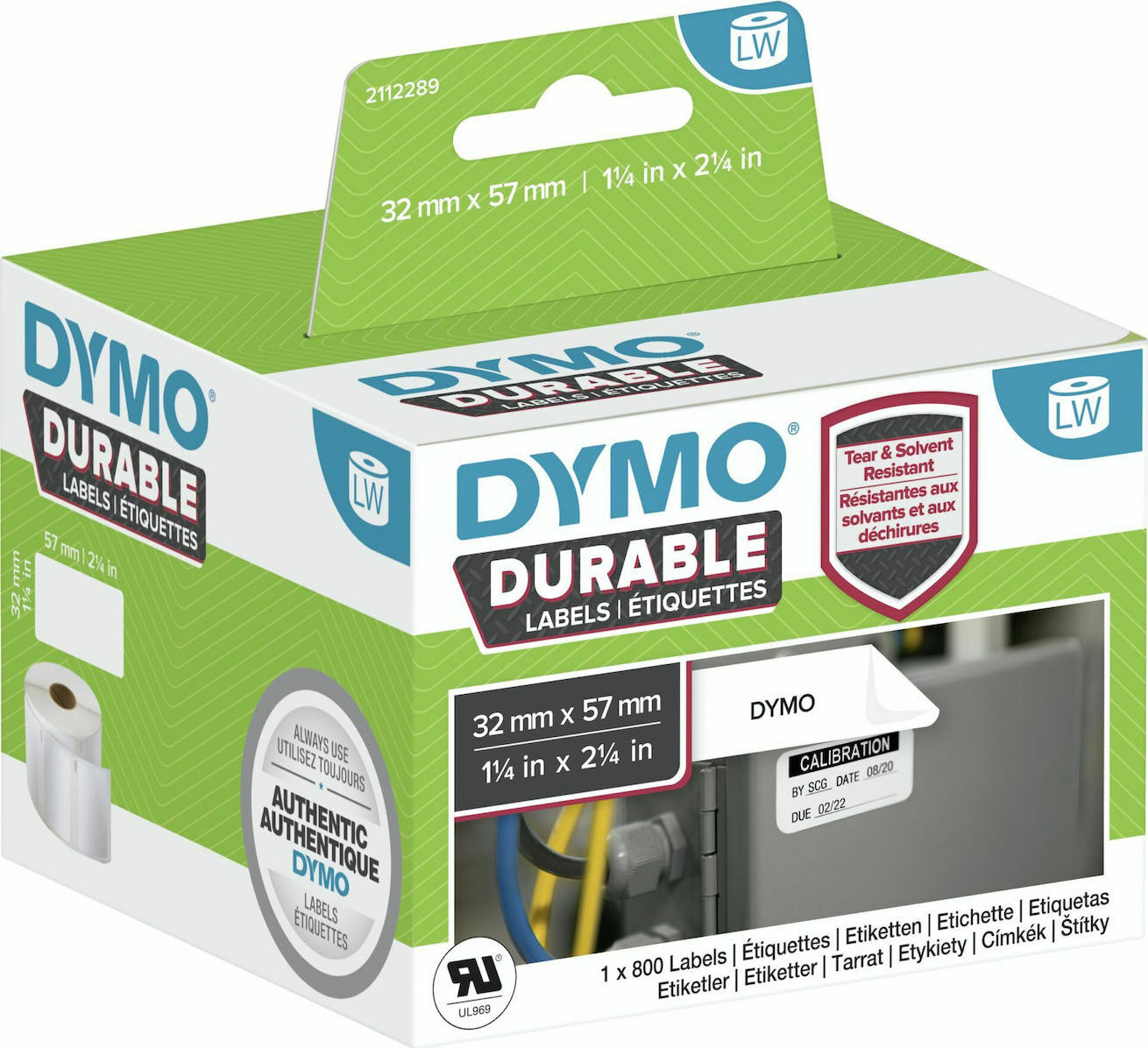 Dymo 800 Αυτοκόλλητες Ετικέτες σε Ρολό για Εκτυπωτή Ετικετών 57x32mm