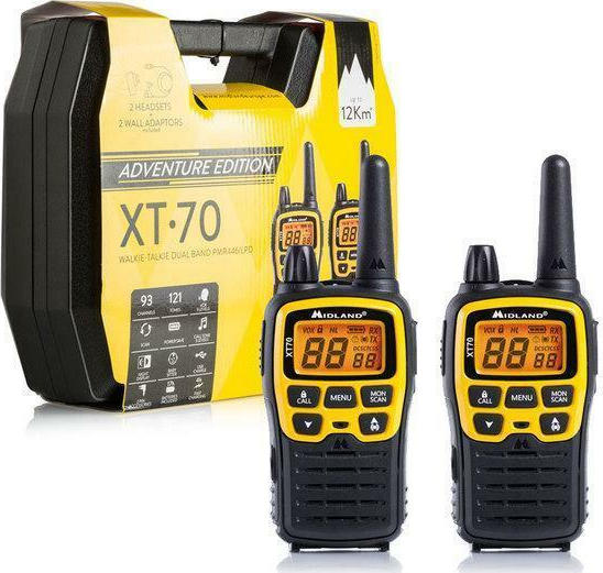 Midland XT70 Adventure Ασύρματος Πομποδέκτης PMR με Μονόχρωμη Οθόνη Σετ 2τμχ Σε Κίτρινο Χρώμα - Image 3
