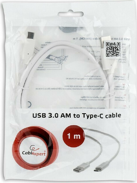 Cablexpert USB 3.0 Cable USB-C male - USB-A 36W Λευκό 1m (CCP-USB3-AMCM-1M-W) - Image 3