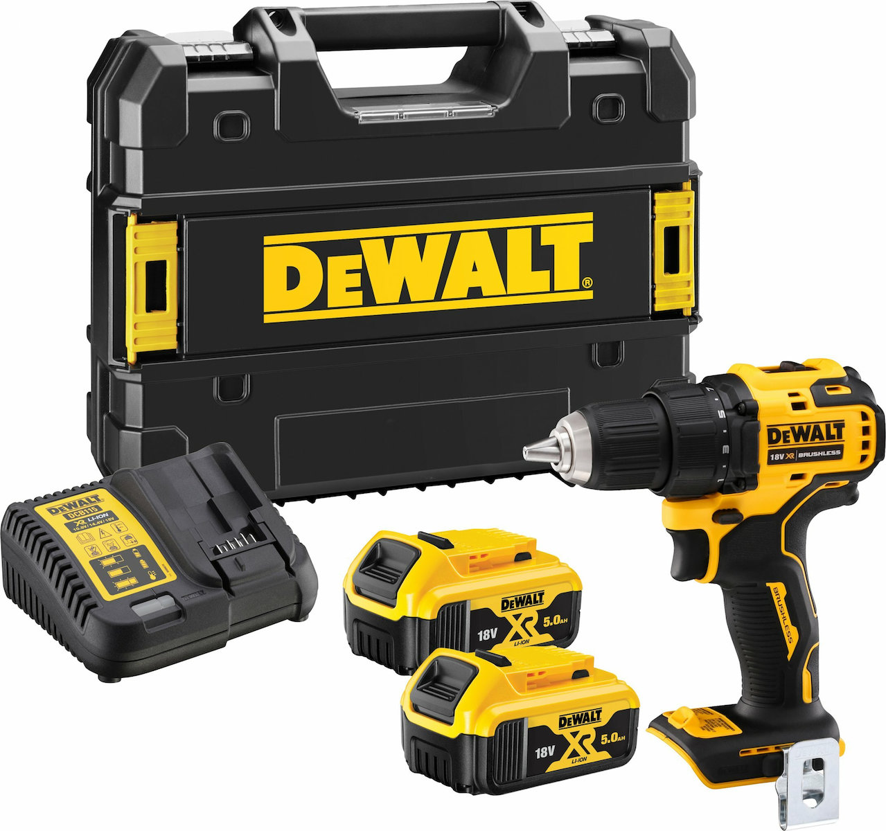 Dewalt Δραπανοκατσάβιδο Μπαταρίας 18V 2x5Ah DCD708P2T