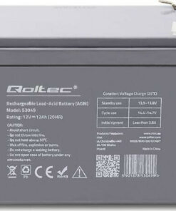 Alternative view of Qoltec Μπαταρία Μολύβδου 12V 12Ah