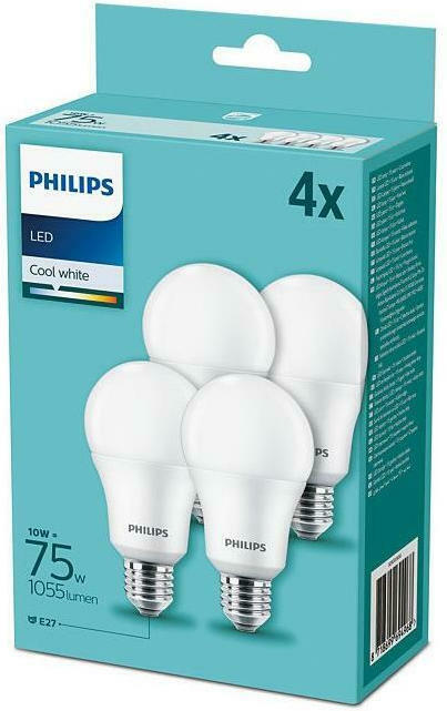 Philips Λάμπες LED 10W για Ντουί E27 Φυσικό Λευκό 4τμχ