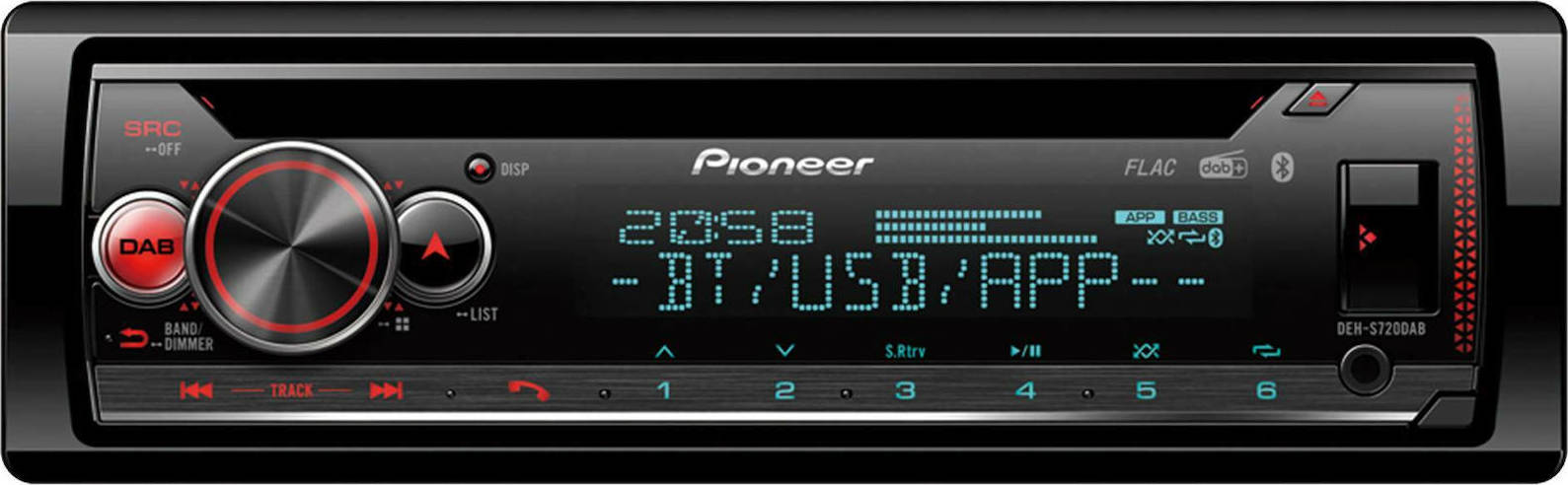 Pioneer Ηχοσύστημα Αυτοκινήτου 1DIN (Bluetooth/USB/CD) με Αποσπώμενη Πρόσοψη DEH-S720DAB
