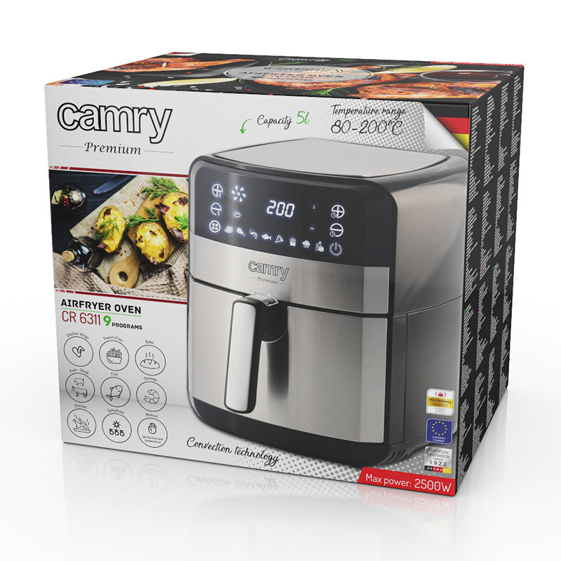 Camry Air Fryer 5lt Ασημί CR6311 - Image 16