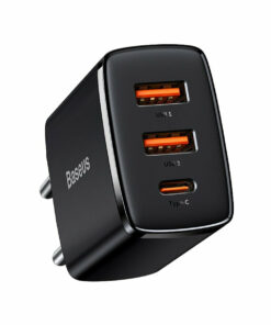 Baseus Φορτιστής Χωρίς Καλώδιο με 2 Θύρες USB-A και Θύρα USB-C 30W Power Delivery Μαύρος (Compact 2U+C)